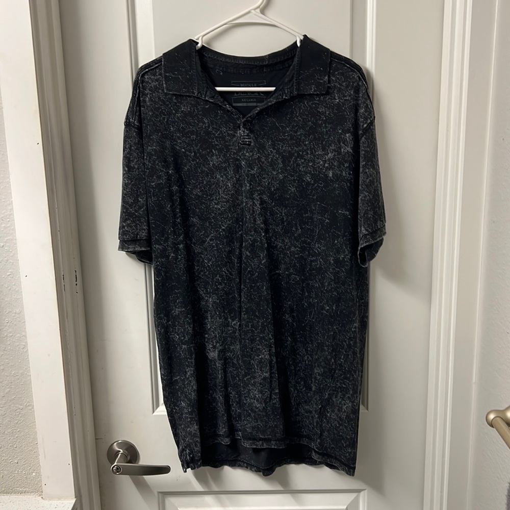 Black buckle polo
